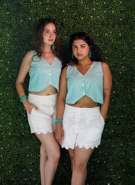 Mint Cotton Waistcoat